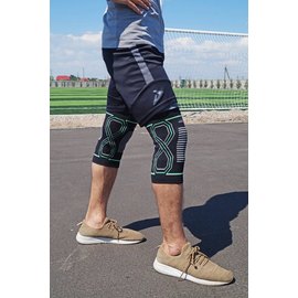 Наколенники спортивные PowerPlay 4099 Knee Support Черный/Зеленый S/M (пара) (PP_4099_S/M_Bl/Green), Размер: S/M, Цвет: Чёрный/Зелёный, изображение 4
