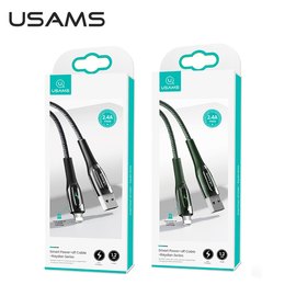 Кабель Usams Lightning Smart Power Off Cable Raydan Series US-SJ470 2m, 2.4A Black (000006379), изображение 2