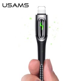 Кабель Usams Lightning Smart Power Off Cable Raydan Series US-SJ470 2m, 2.4A Black (000006379), изображение 5