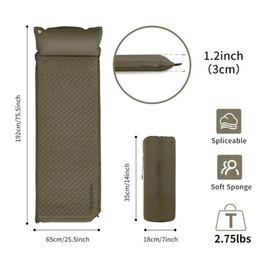 Самонадувающийся коврик Naturehike CNK2300DZ014, 30 мм, темно-зеленый (6976023923364)