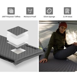 Самонадувающийся коврик Naturehike CNK2300DZ014, 60 мм, графит (6976023923371)