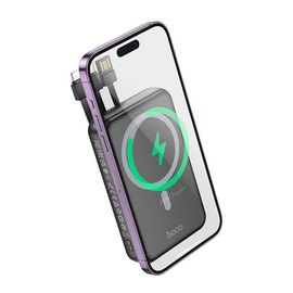 Повербанк HOCO DB59 Guardian 22.5W+PD20W magnetic 15W with display and cable 10000mAh Black (6942007627962)