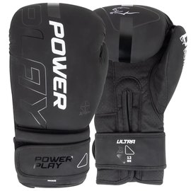 Боксерские перчатки PowerPlay 3024 Ultra Mat Черно-белые 12 ун (PP_3024_12oz_Bl/White), Вес: 12 унций, Цвет: Черный/Белый
