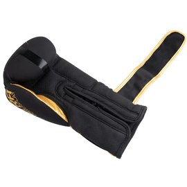 Боксерские перчатки PowerPlay 3024 Ultra Mat Черно-золотые 10 ун (PP_3024_10oz_Bl/Gold), Вес: 10 унций, Цвет: Чёрный/Золотой, изображение 4