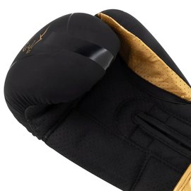 Боксерские перчатки PowerPlay 3024 Ultra Mat Черно-золотые 10 ун (PP_3024_10oz_Bl/Gold), Вес: 10 унций, Цвет: Чёрный/Золотой, изображение 3