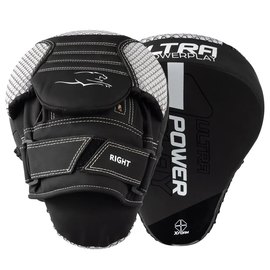 Лапы боксерские PowerPlay 3044 Pro Carbon Ultra Series черно-белые PU [пара] (PP_3044_Bl/White), Цвет: Black/White