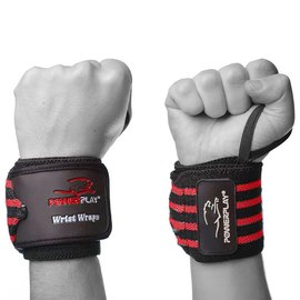 Бинты для запястья (кистевые бинты) PowerPlay 3081 Gym WristT Wraps черно-красные (PP_3081_Red)