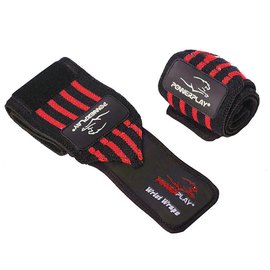 Бинты для запястья (кистевые бинты) PowerPlay 3081 Gym WristT Wraps черно-красные (PP_3081_Red), изображение 2
