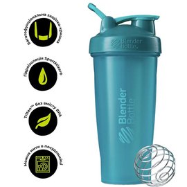 Шейкер спортивний BlenderBottle Classic Loop 28oz/820ml Teal (Loop 28 Teal), зображення 4