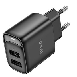 Зарядний пристрій Hoco Smart dual-port charger C141A 2USB. 2.1A/10.5W Black (000010915), Колір: Black