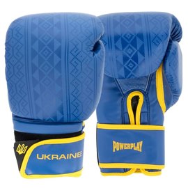 Боксерские перчатки PowerPlay 3021 Ukraine Сине-желтые 14 ун (PP_3021_14oz_Blue-Yellow), Вес: 14 унций, Цвет: Синий/Жёлтый