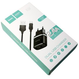 Зарядний пристрій Hoco Lightning C12 2USB, 2.4А Black (000000109), зображення 4