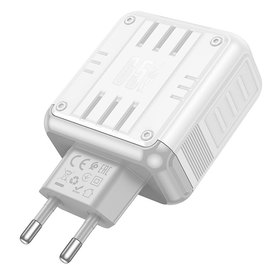 Зарядний пристрій Hoco Rock Charger C138A 1USB/1Type-C, 65W/3A, PD/QC White (000010913), зображення 2