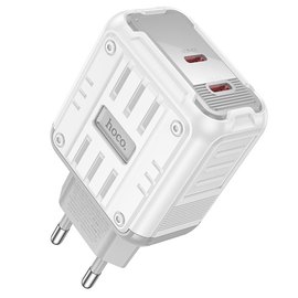 Зарядний пристрій Hoco Rock Charger C137A 2Type-C, 45W/3A, PD/QC White (000010912), зображення 2