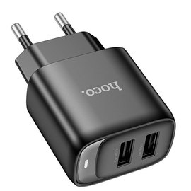 Зарядний пристрій Hoco Smart dual-port charger C141A 2USB. 2.1A/10.5W Black (000010915), Колір: Black, зображення 3