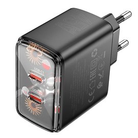 Зарядний пристрій Hoco Smart Charger Type-C to Type-C Cable set CS43A 2Type-C, 45W/3A, PD/QC Black (000010812), Колір: Black, зображення 3