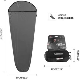 Вкладыш для спального мешка Naturehike NH17N002-D полиестр графит (6927595783818), изображение 2
