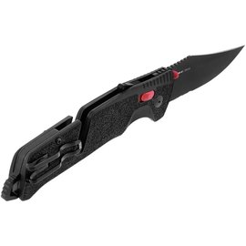 Нож туристический SOG Trident AT (11-12-02-41), Покрытие клинка: Black Titanium Nitride, Цвет : Чёрный/Красный, Тип режущей кромки: Полусеррейтор, изображение 2