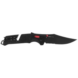 Нож туристический SOG Trident AT (11-12-02-41), Покрытие клинка: Black Titanium Nitride, Цвет : Чёрный/Красный, Тип режущей кромки: Полусеррейтор, изображение 4