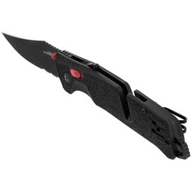 Нож туристический SOG Trident AT (11-12-02-41), Покрытие клинка: Black Titanium Nitride, Цвет : Чёрный/Красный, Тип режущей кромки: Полусеррейтор, изображение 6