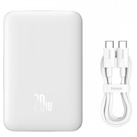 Повербанк Baseus Magnetic Mini Wireless Fast Charge 20000 mAh 20W White (PPCX150002), Ёмкость: 20 000 mAh, Цвет : White, Мощность : 20 Вт, изображение 5