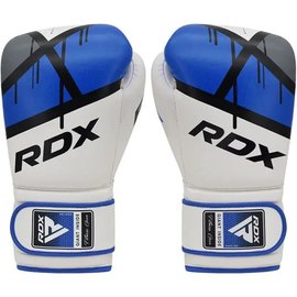 Рукавички боксерські RDX F7 Ego Blue 12 ун. (BGR-F7U-12oz), Вага: 12 унцій, Колір: Синій/Білий, зображення 2