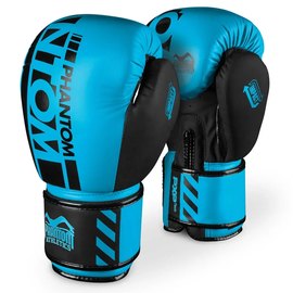 Боксерские перчатки Phantom APEX Neon Blue 12 унций (PHBG2891-12), Вес: 12 унций, Цвет: Синий/Чёрный