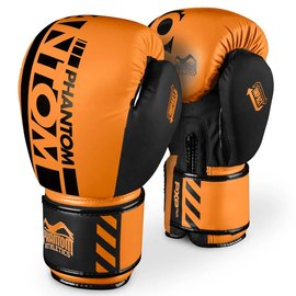 Боксерские перчатки Phantom APEX Neon Orange 14 унций (PHBG2889-14), Вес: 14 унций, Цвет: Чёрный/Оранжевый