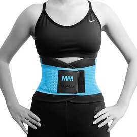 Пояс компрессионный MadMax MFA-277 Slimming belt Black/turquoise L (MFA-277-TRQ_L), Размер: L, Цвет: Чёрный/Голубой, изображение 2