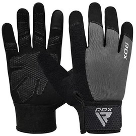 Перчатки для зала RDX W1 Full Finger Plus Grey S (WGA-W1FG-S+), Размер: S, Цвет: Чёрный/Серый