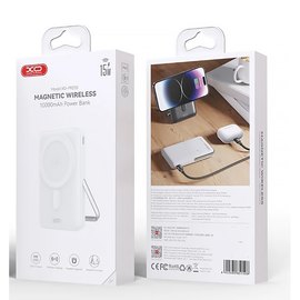 Повербанк XO PR233 PD30W Magnetic wireless 15W 10000 mAh Білий (6920680851508), Колір: Білий, зображення 2