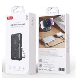 Повербанк XO PR233 PD30W Magnetic wireless 15W 10000 mAh Чорний (6920680851515), Колір: Чорний, зображення 2