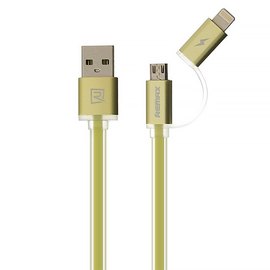 Кабель Remax Combo Micro USB + Lightning Aurora RC-020t Green (000000787), Цвет: Green