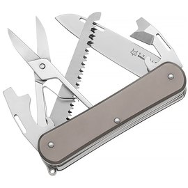 Многофункциональный нож для выживания Fox Vulpis Titanium gray (FX-VP130-SF5 TI), Цвет : Серый, Материал рукояти: Титан