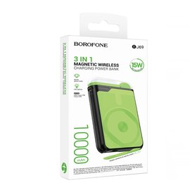 Повербанк Borofone BJ69 Skillful PD20W 10000 mAh Черный (6941991115806), Цвет : Черный/Зеленый, изображение 4