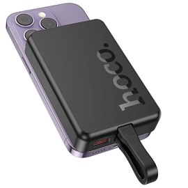 Повербанк HOCO Q24 Elegant 22.5W+PD20W with cable and magnetic 10000 mAh Black (6942007623438), Цвет : Чёрный, изображение 3