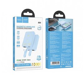 Повербанк HOCO Q24 Elegant 22.5W+PD20W with cable and magnetic 10000 mAh Blue (6942007623452), Цвет : Blue, изображение 4