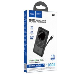 Повербанк HOCO Q29 Nobility 22.5W+PD20W with cable Type-C 10000 mAh Black (6942007633260), Цвет : Чёрный, изображение 5