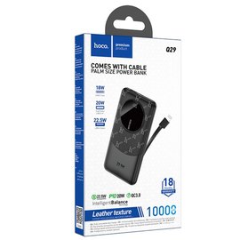 Повербанк HOCO Q29 Nobility 22.5W+PD20W with cable iP 10000 mAh Black (6942007633246), Колір: Чорний, зображення 4