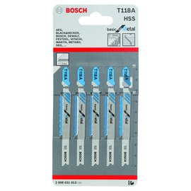 Пиляльне полотно по металу для лобзикових пил Bosch Basic for Metal T 118 A 5 шт/уп (2608631013), зображення 3