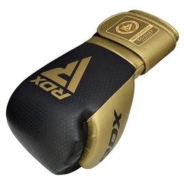 Боксерські рукавички RDX Mark Pro Sparring TRI Lira 2 Golden 12 унц (BGM-PSTL2G-12OZ), Вага: 12 унцій, Колір: Чорний/Золотий, зображення 2