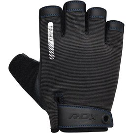 Перчатки для фитнеса RDX T2 Half Blue S (WGA-T2HU-S), Размер: S, Цвет: Чёрный/Синий, изображение 2