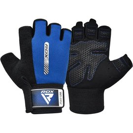 Перчатки для зала RDX W1 Half Blue S (WGA-W1HU-S), Размер: S, Цвет: Чёрный/Синий, изображение 2