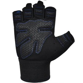 Перчатки для зала RDX W1 Half Blue L (WGA-W1HU-L), Размер: L, Цвет: Чёрный/Синий, изображение 5