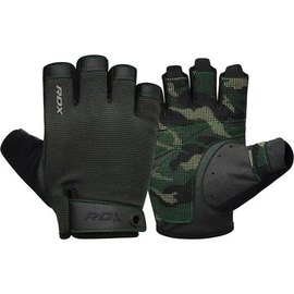 Перчатки для фитнеса RDX T2 Half Army Green Plus XL (WGA-T2HA-XL+), Размер: XL, Цвет: Чёрный/Зелёный