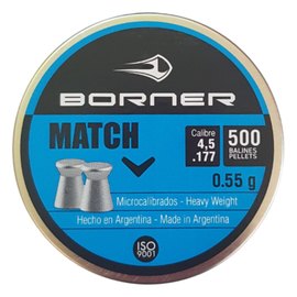 Свинцеві кулі Borner "Match", для гвинт., 4,5 (500 шт.) 0,55 г, Кількість в упаковці: 500 шт.