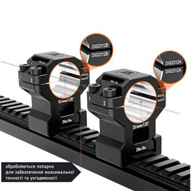 Кольца Discovery Scope Mount Rings 6061 Series 25.4 мм Medium на Picatinny (M240602), изображение 5