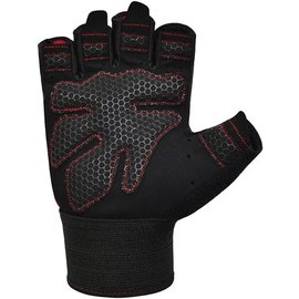 Перчатки для зала RDX W1 Half Red L (WGA-W1HR-L), Размер: L, Цвет: Чёрный/Красный, изображение 5