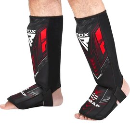 Защита голени и стопы RDX Neoprene Shin Instep IMMAF-1 Red S (SGN-IMF-1R-S), Размер: S, Цвет: Красный, изображение 3