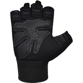 Перчатки для зала RDX W1 Half Purple Plus M (WGA-W1HPR-M+), Размер: M, Цвет: Чёрный/Фиолетовый, изображение 4